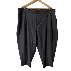 Halara Women's Black Slacks Barrel Leg Elastic Waist Plus Sz 2X Classic Career